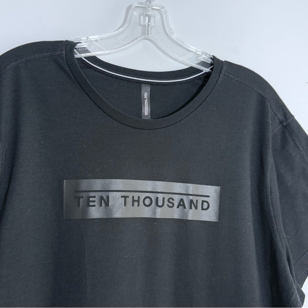 Ten Thousand Durable Logo T Shirt Black XL Short Sleeve Fitted TTKO25 Gym Run - Picture 8 of 11